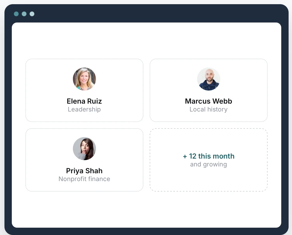 Growing speaker directory