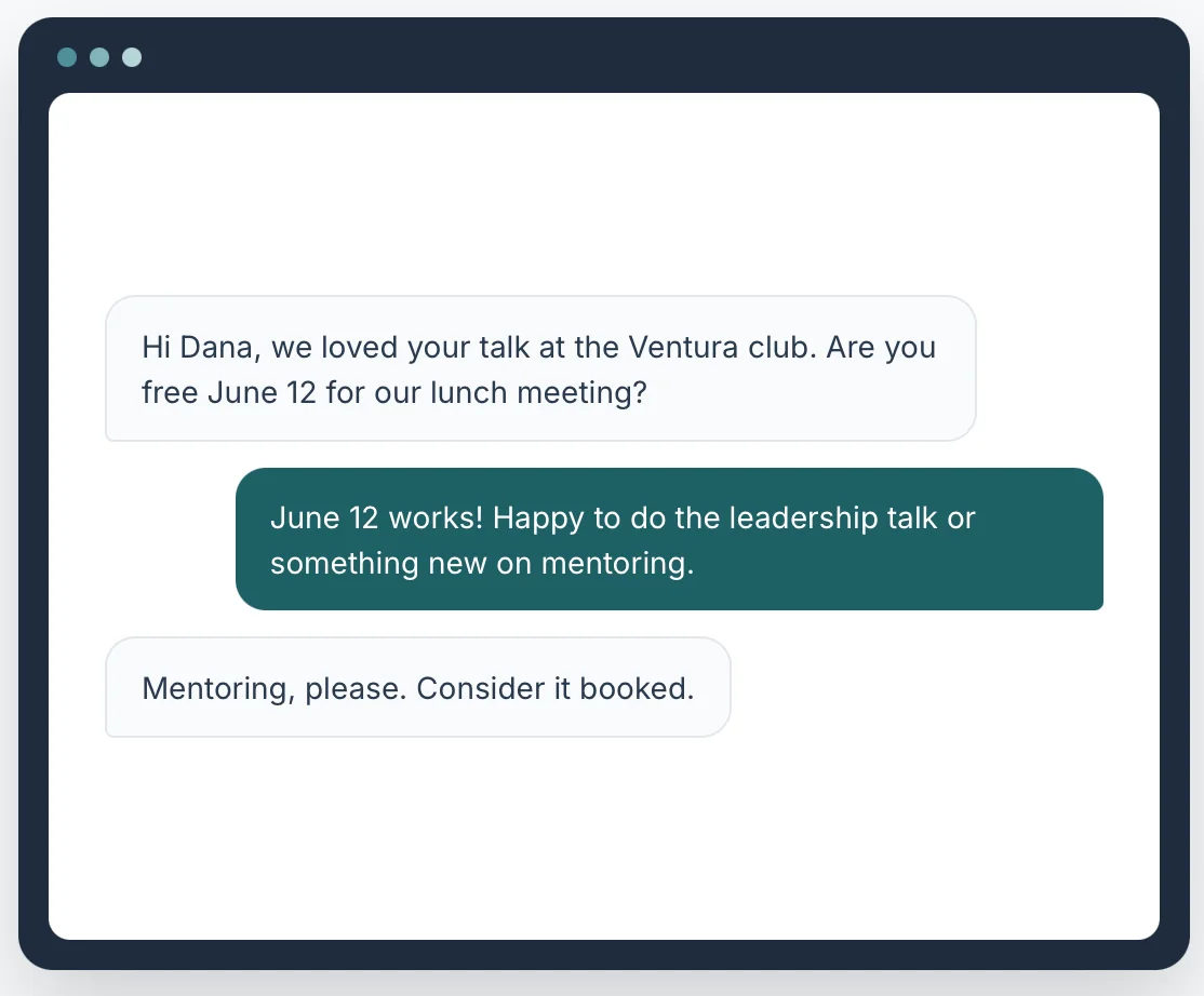 Direct messaging with speakers