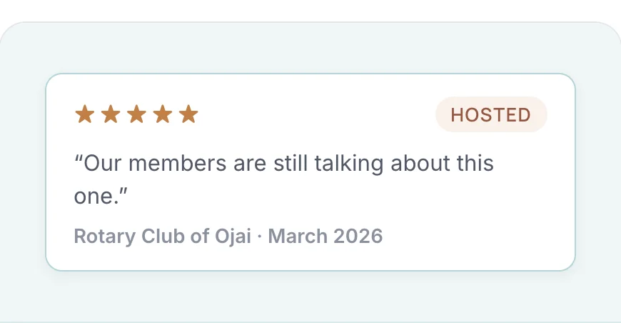 A five-star review from a host club